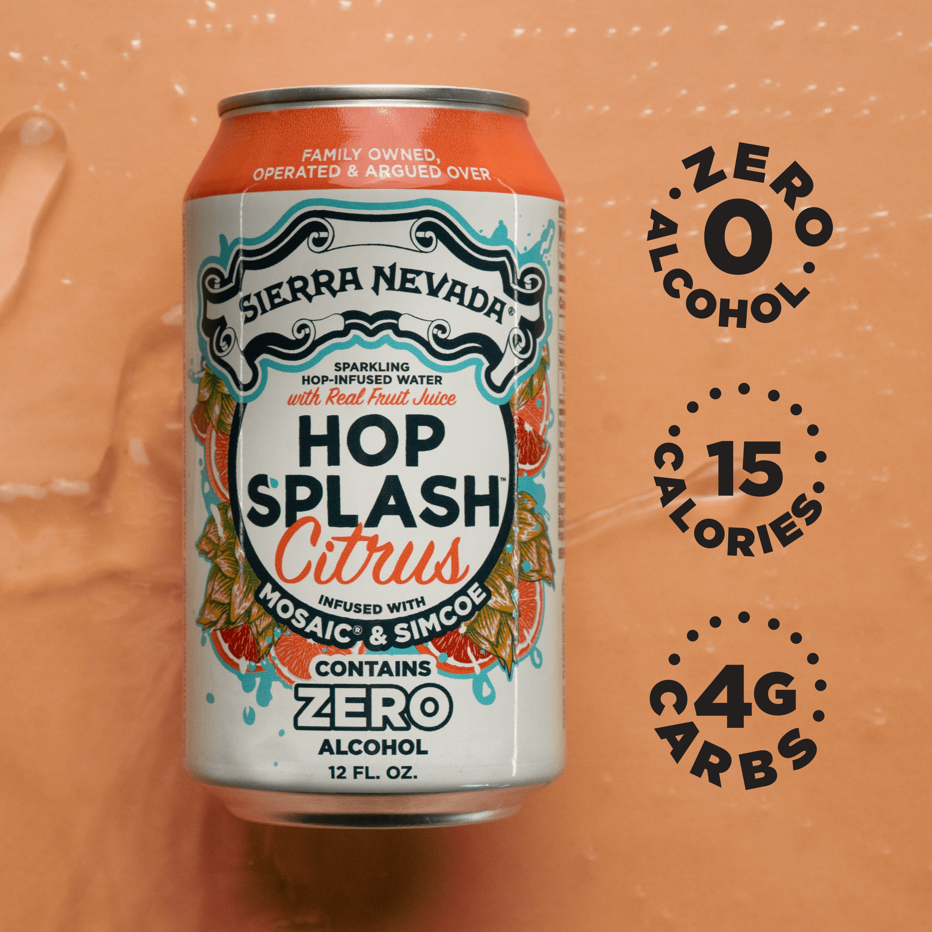 Hop Splash Citrus can with nutritional information