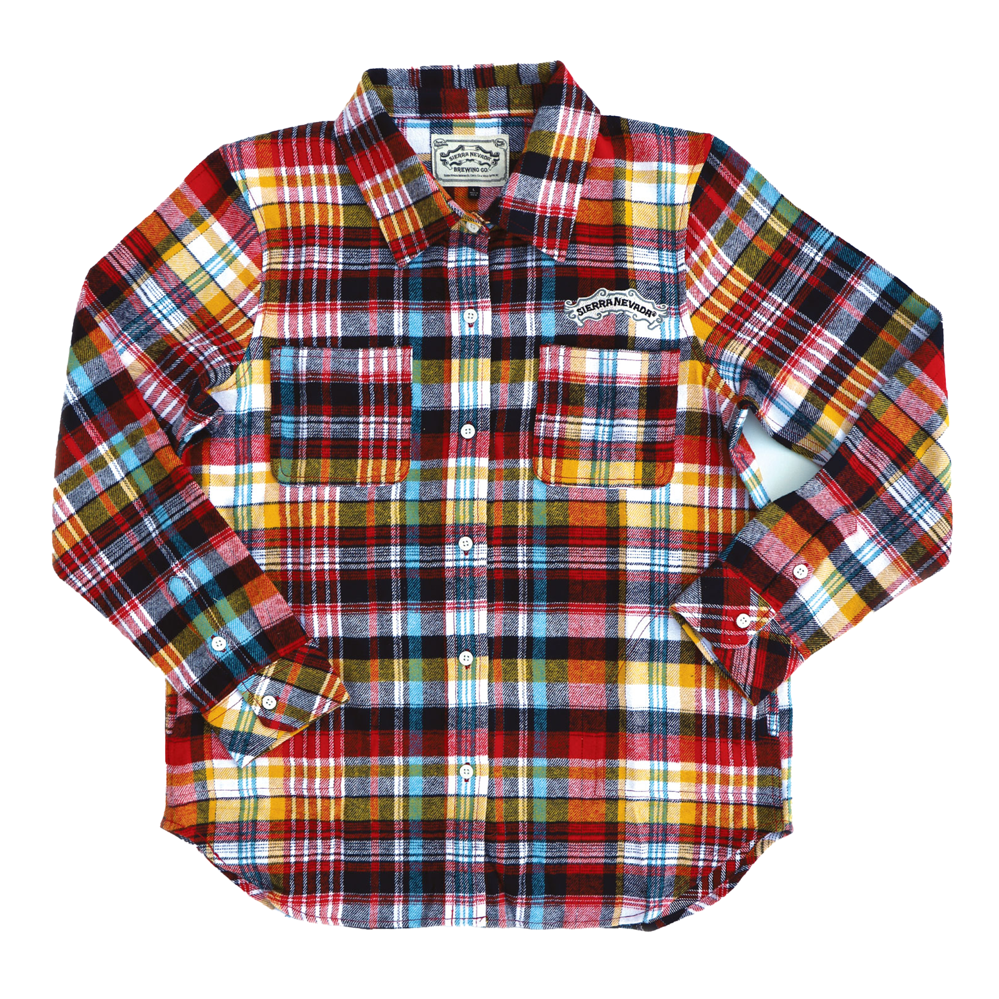 Sierra Nevada Brewing Co. Women's Plaid Multicolor Flannel Button Down Shirt