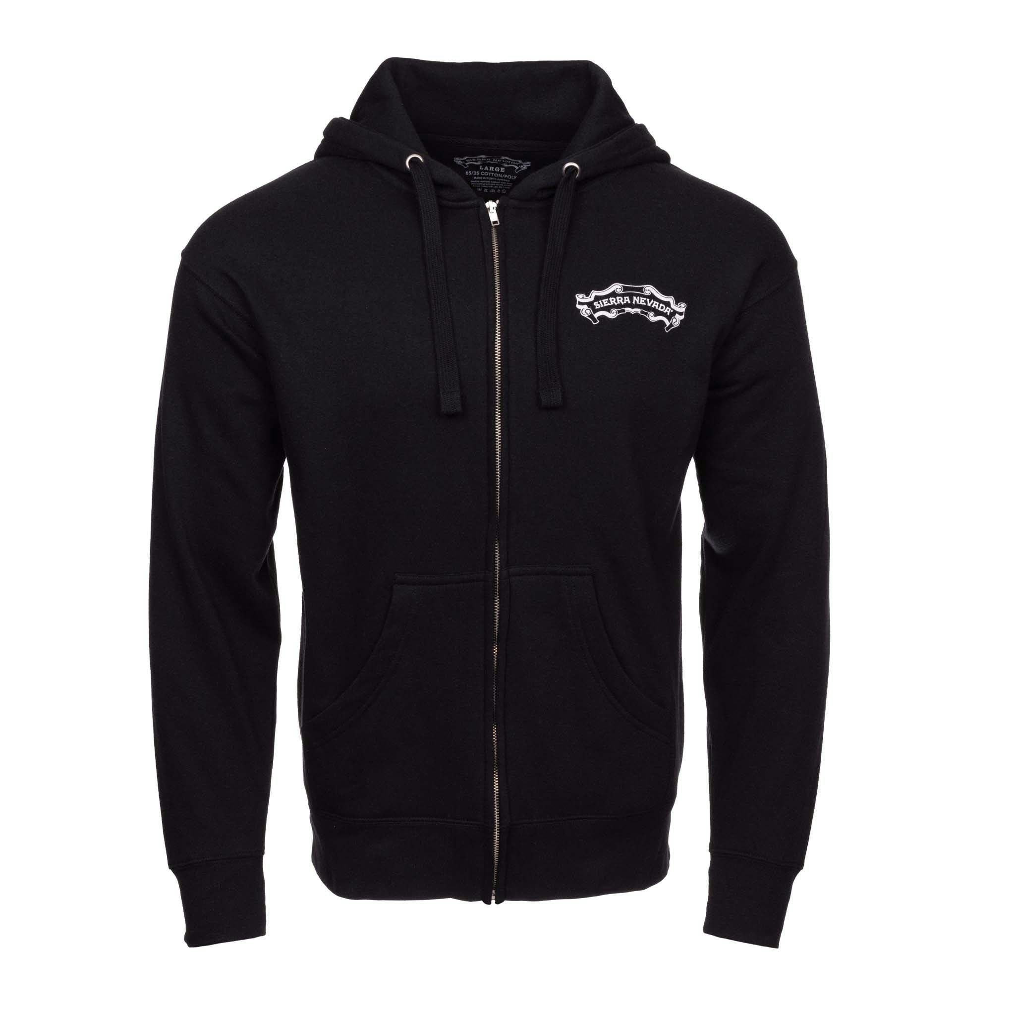 Sierra Nevada Shield Zip Hoodie Black - Front View