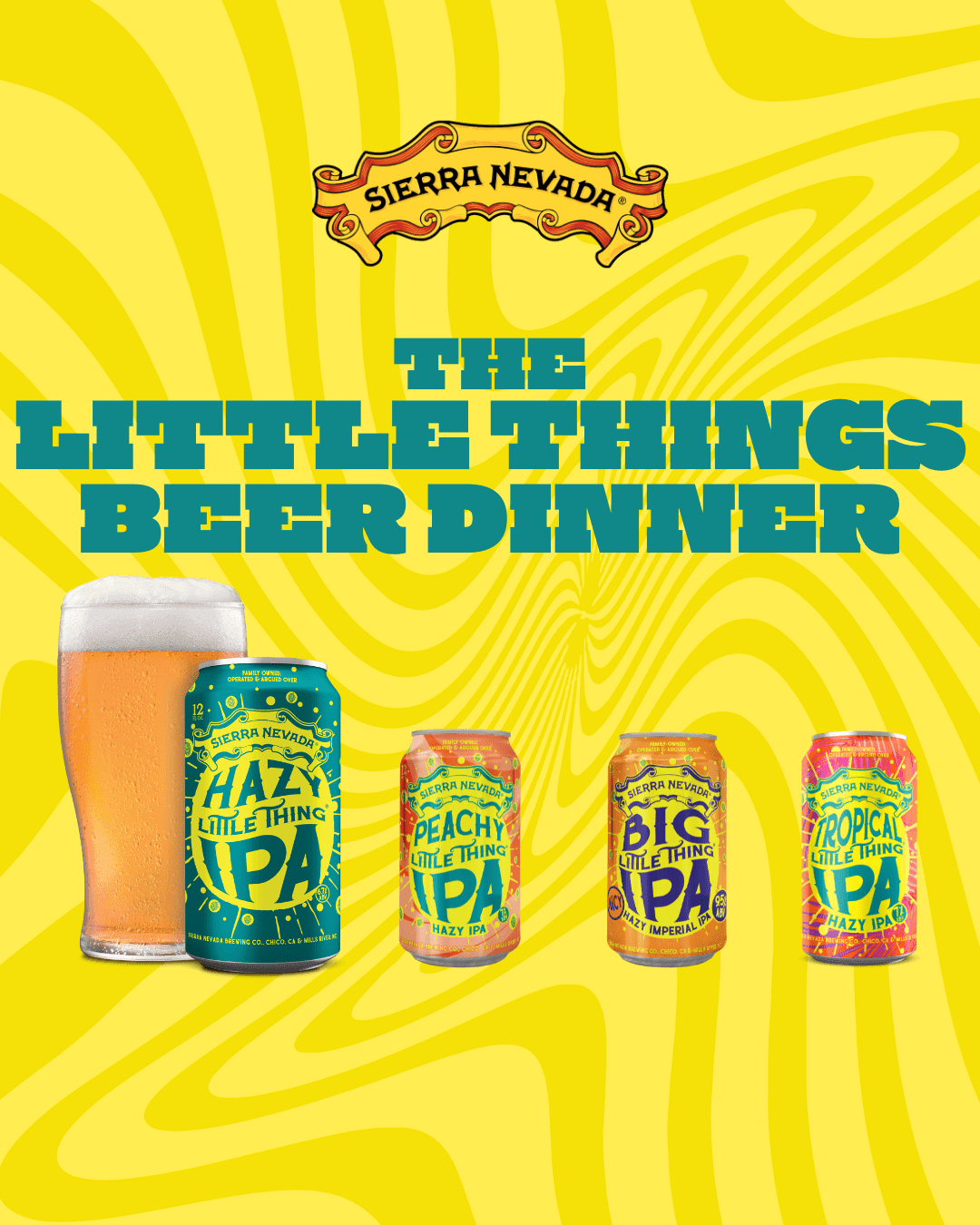 Little Things Beer Dinner poster with beer cans