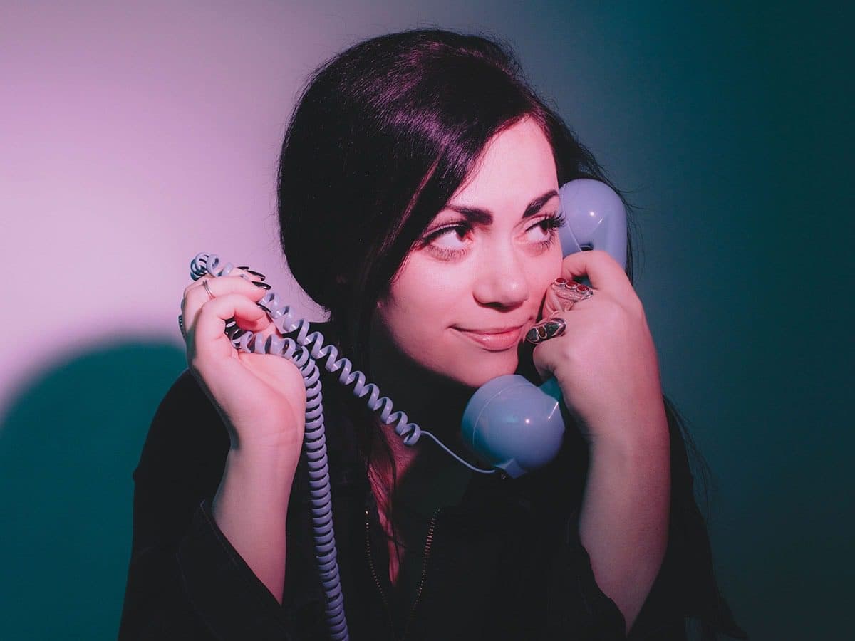 Lorna Such on the phone